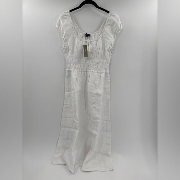 J.Crew Petite cap-sleeve midi dress in linen - Picture 5 of 7